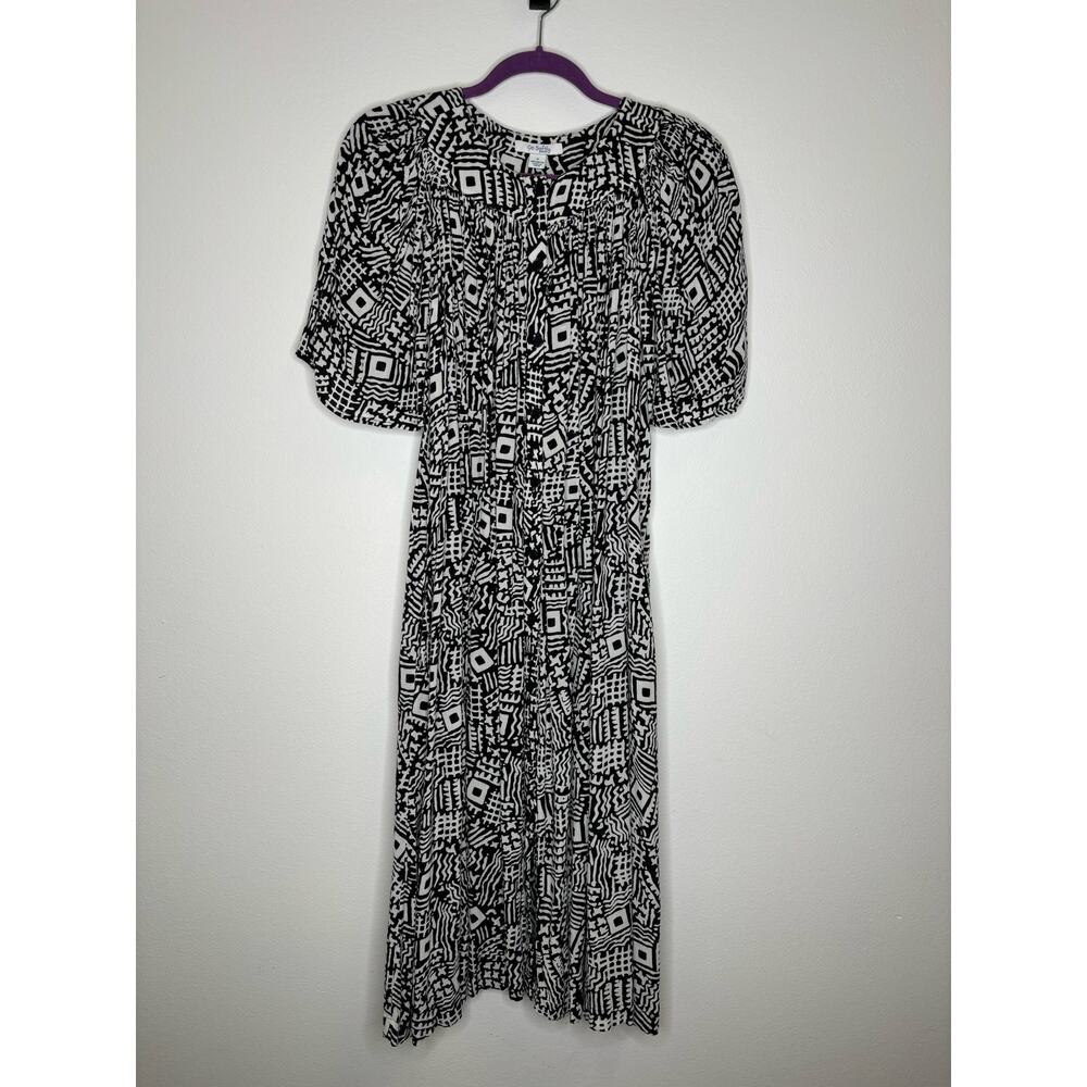 Go Softly Patio Black & White Dress- Size Small